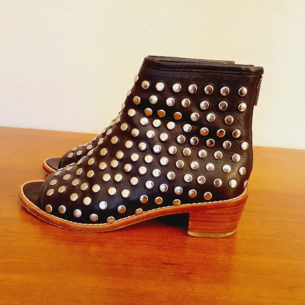Loeffler Randall Studded Open-Toe Ankle Boot